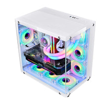 Load image into Gallery viewer, WJCOOLMAN Robin Gaming Computer case Support ATX. Tempered Glass Side Panel, ATX Tower, PC Case with 6 x Preinstalled ARGB Fans
