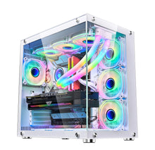 Load image into Gallery viewer, WJCOOLMAN Robin Gaming Computer case Support ATX. Tempered Glass Side Panel, ATX Tower, PC Case with 6 x Preinstalled ARGB Fans
