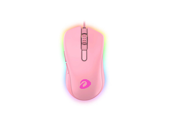 Dareu Pink Gaming Office Mouse 6 Programmable Buttons, Ergonomic RGB Mouse with 16.8 Million Chroma 7 Backlit for PC, Laptop, and Notebook