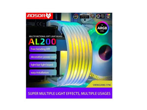 COOLMOON AOSOR AL200 Lamp Tape 5V ARGB Aura Sync Flexible Light Bar Widening Bendable Multifunctional DIY for 24P Motherboard Power