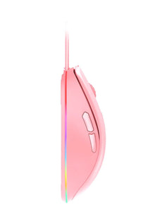 Dareu Pink Gaming Office Mouse 6 Programmable Buttons, Ergonomic RGB Mouse with 16.8 Million Chroma 7 Backlit for PC, Laptop, and Notebook