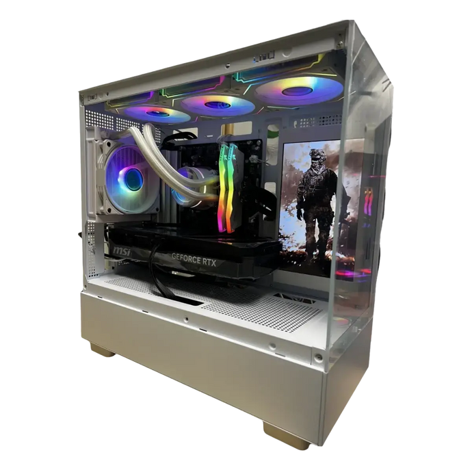 Custom Gaming PC AMD Ryzen7 7700/ AIO Liquid Cooled/1TB Nvme SSD/32GB RGB RAM/NVIDIA RTX 5070/ DLSS4 / VR AI Ready/ Win11 Pro - English Uniway Computer Alberta